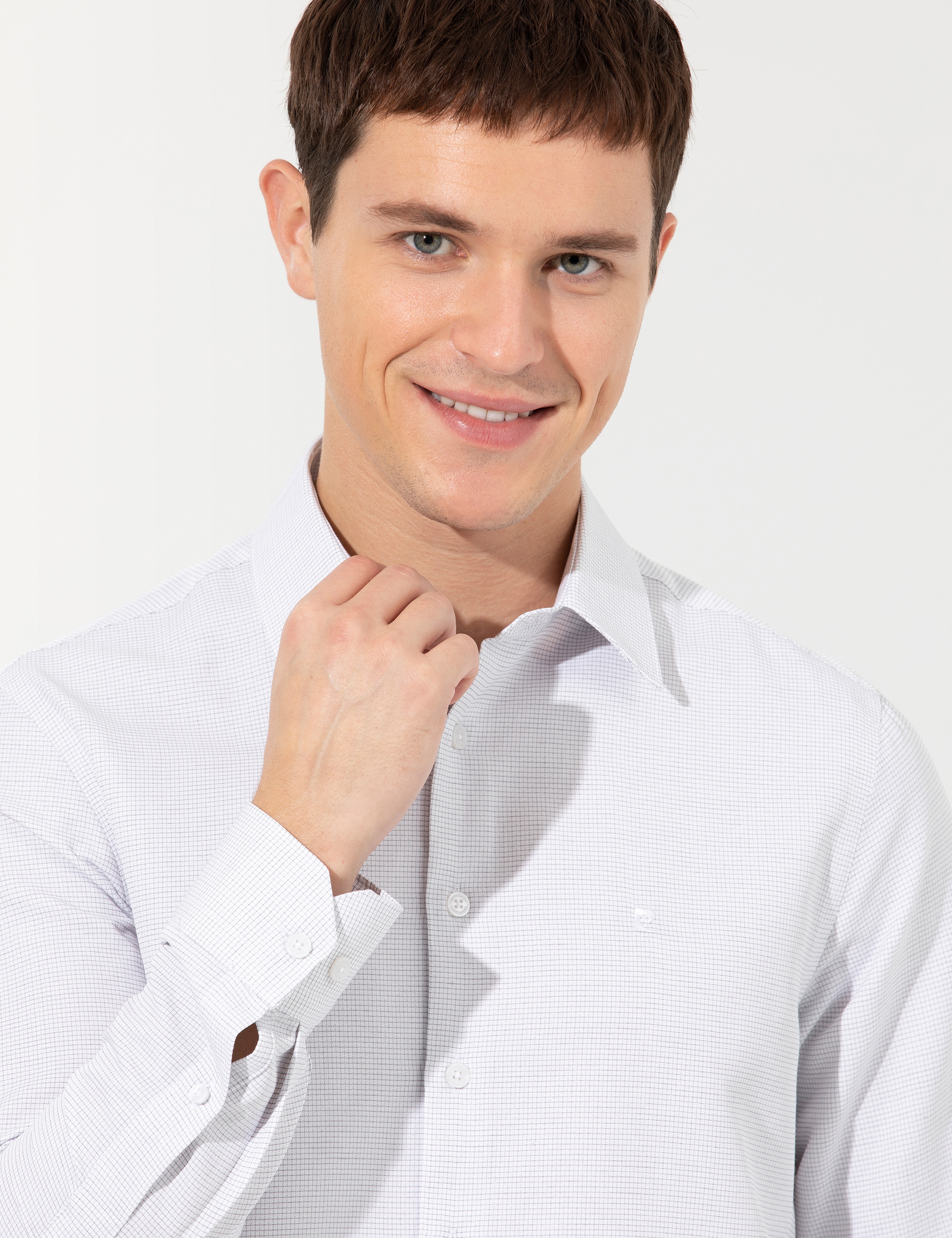 Gri Slim Fit Uzun Kollu Gömlek