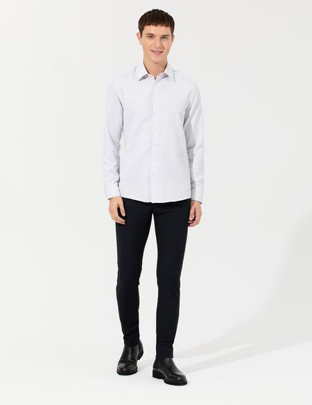 Gri Slim Fit Uzun Kollu Gömlek - 50259484020