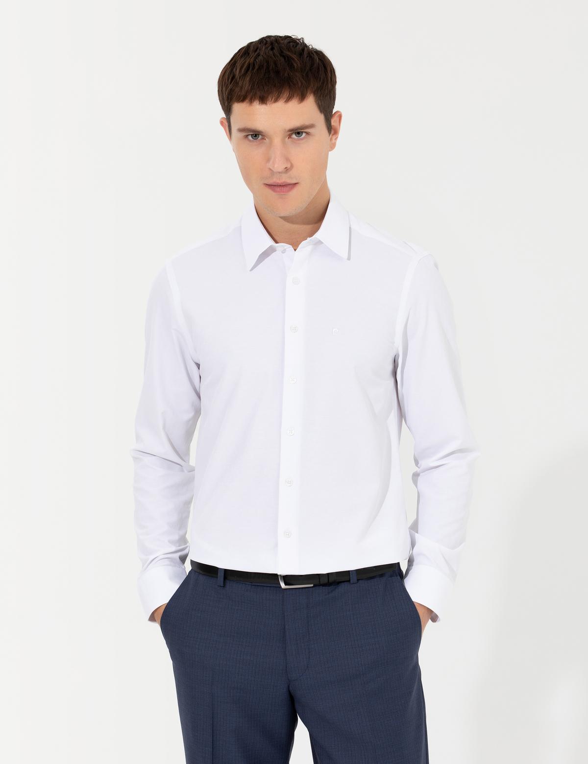 Beyaz Slim Fit Uzun Kollu Gömlek