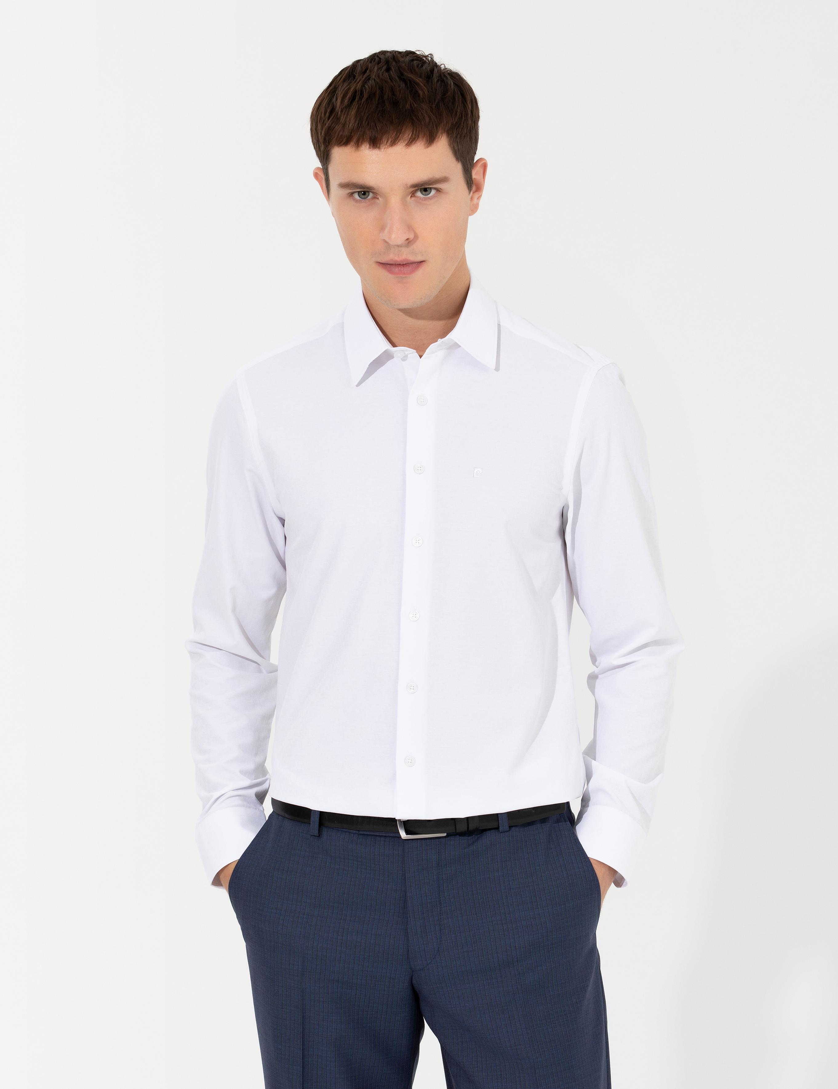 Beyaz Slim Fit Uzun Kollu Gömlek