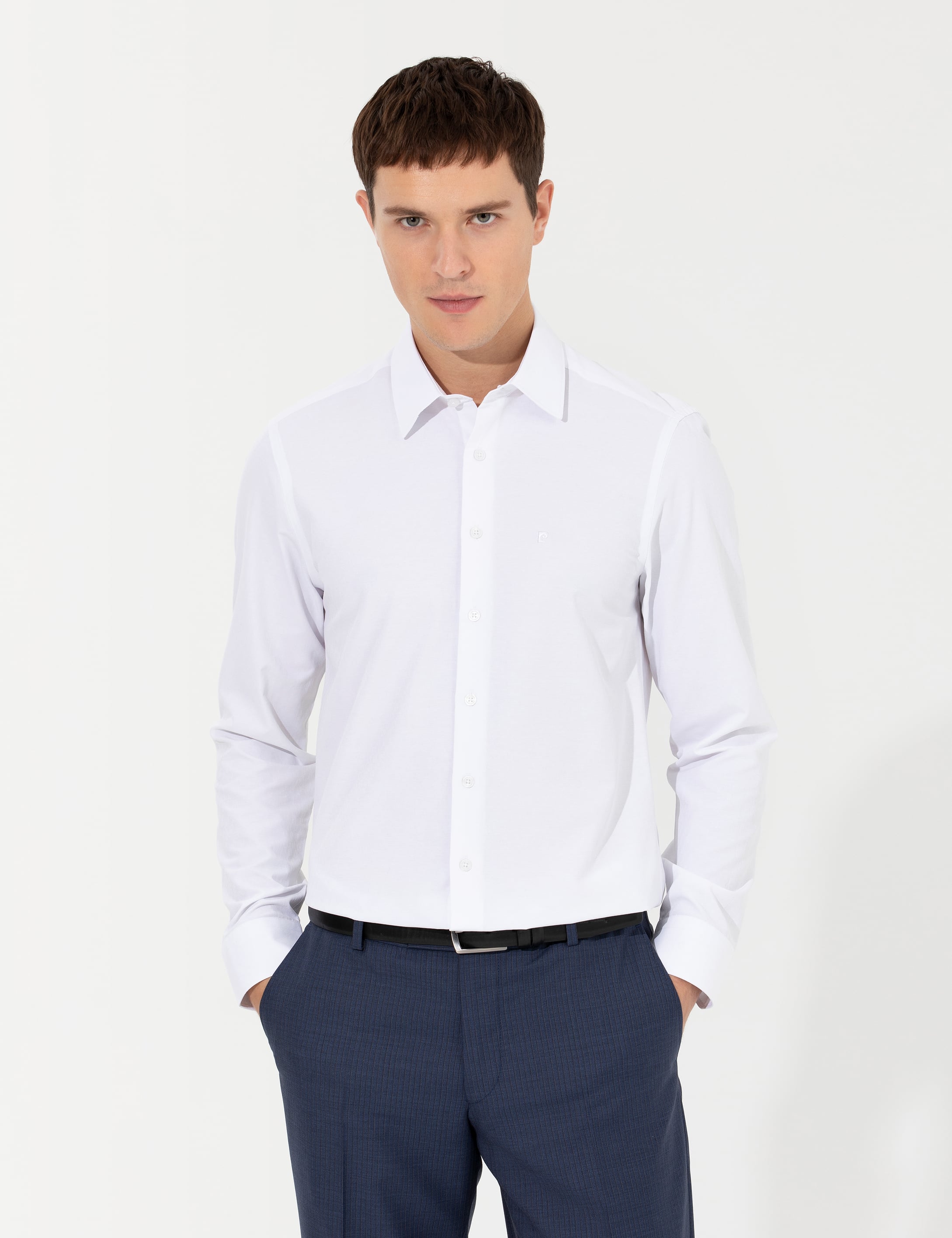 Beyaz Slim Fit Uzun Kollu Gömlek