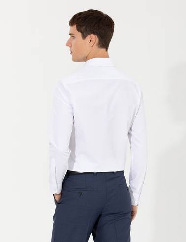Beyaz Slim Fit Uzun Kollu Gömlek