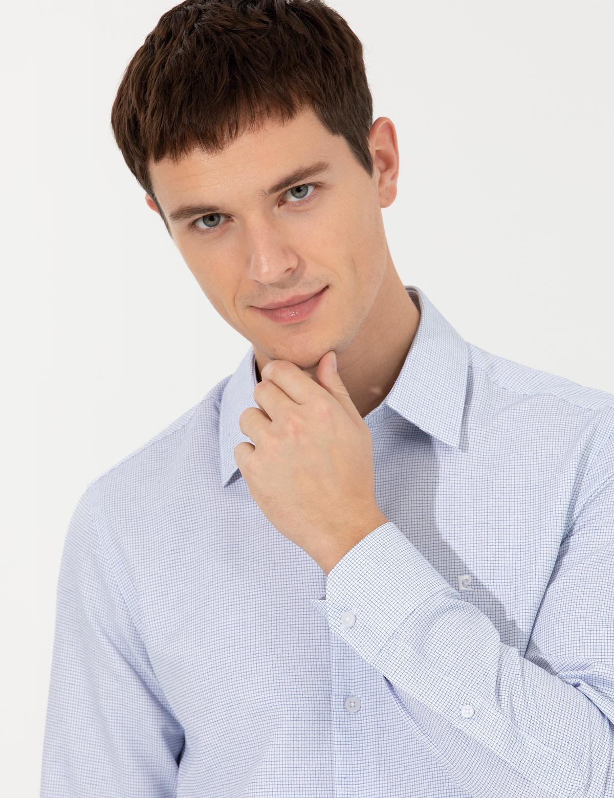 Mavi Slim Fit Uzun Kollu Gömlek