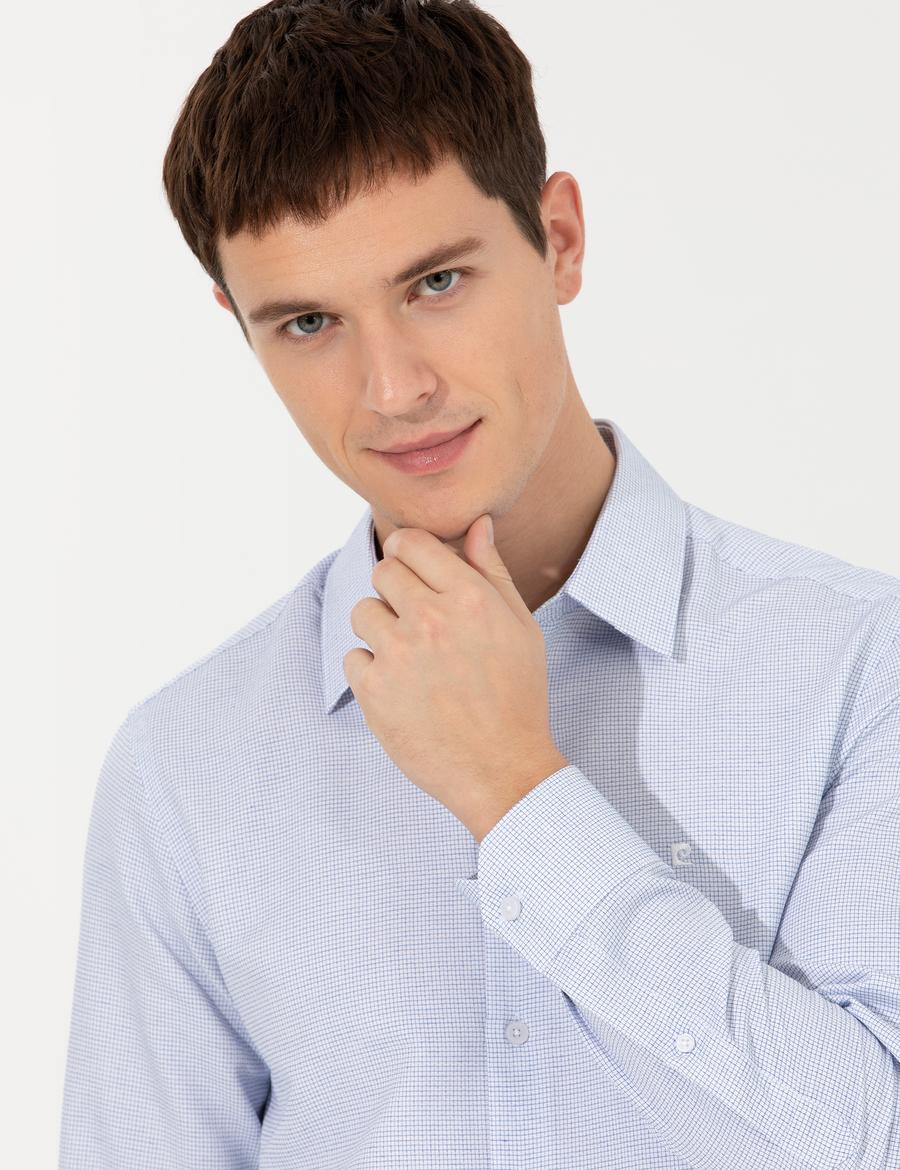 Mavi Slim Fit Uzun Kollu Gömlek