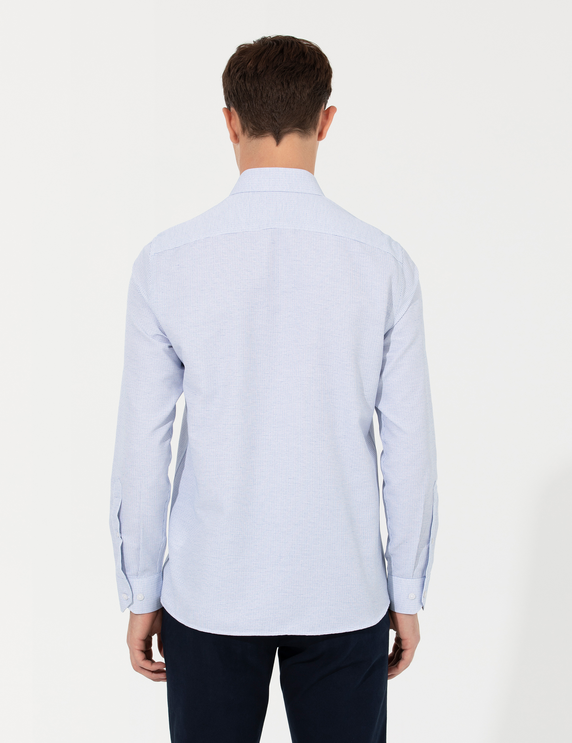 Pierre Cardin Mavi Slim Fit Uzun Kollu Gömlek görsel 5