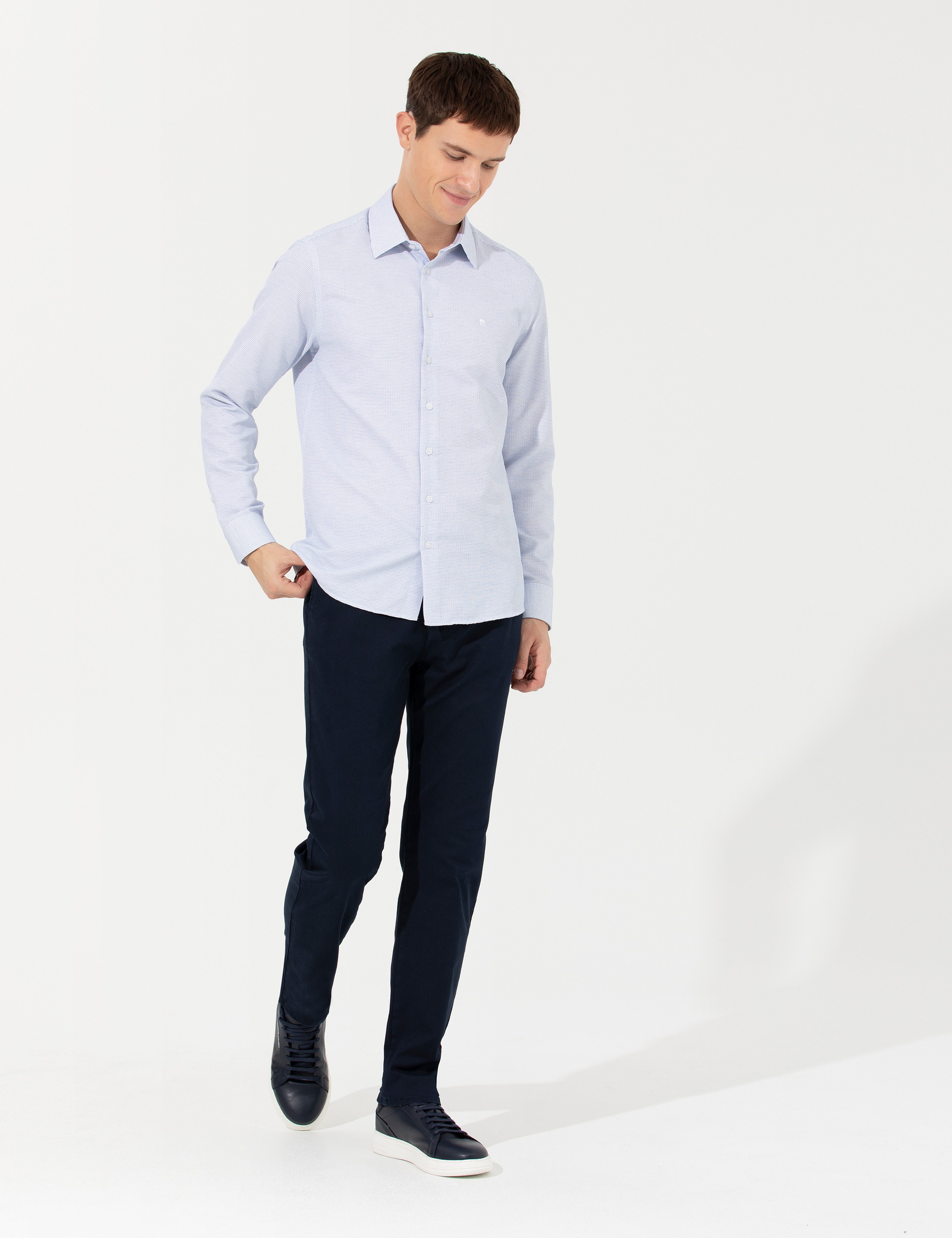Mavi Slim Fit Uzun Kollu Gömlek