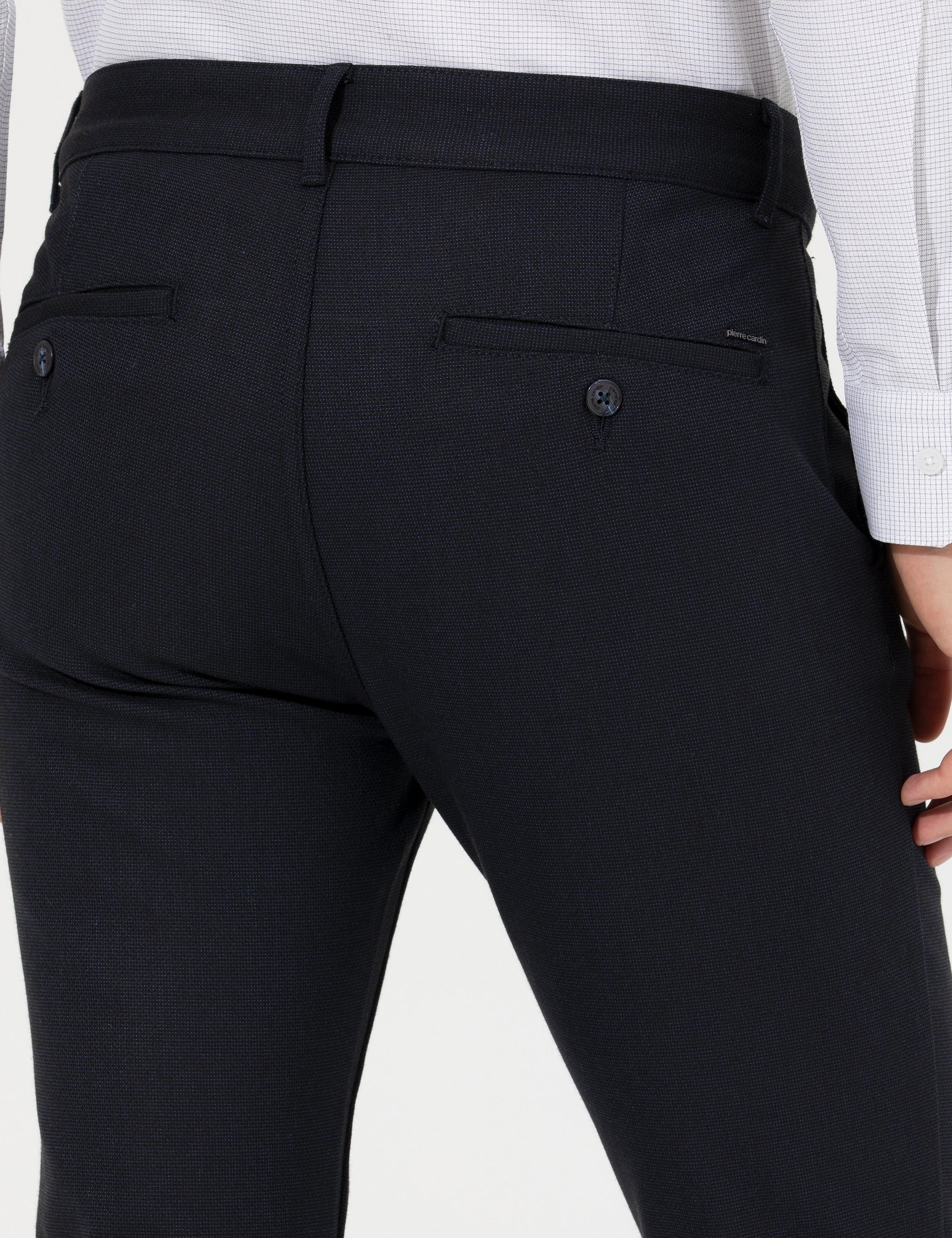 Lacivert Slim Fit Kanvas Pantolon