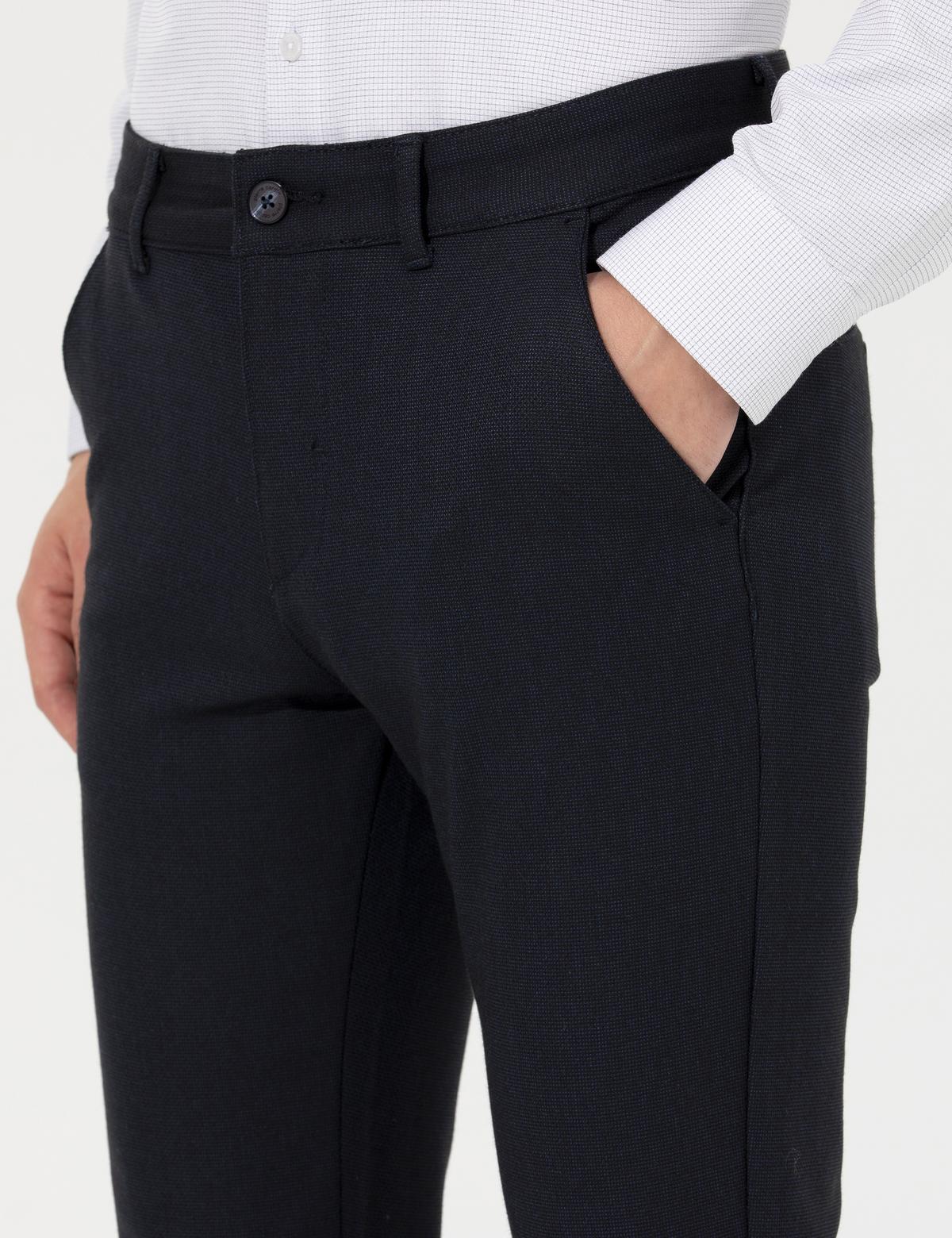 Lacivert Slim Fit Kanvas Pantolon - 50259761194