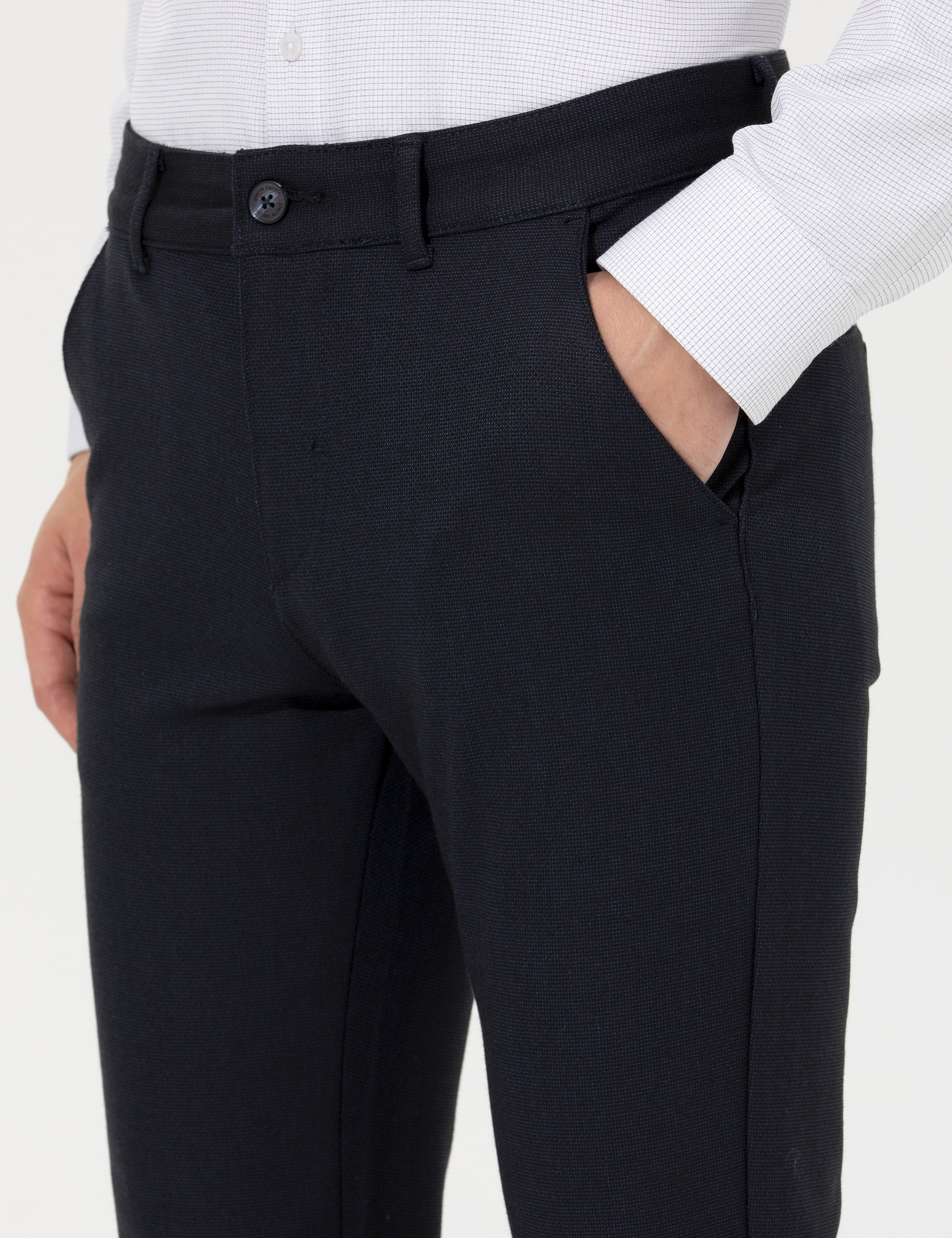 Lacivert Slim Fit Kanvas Pantolon - Image 5