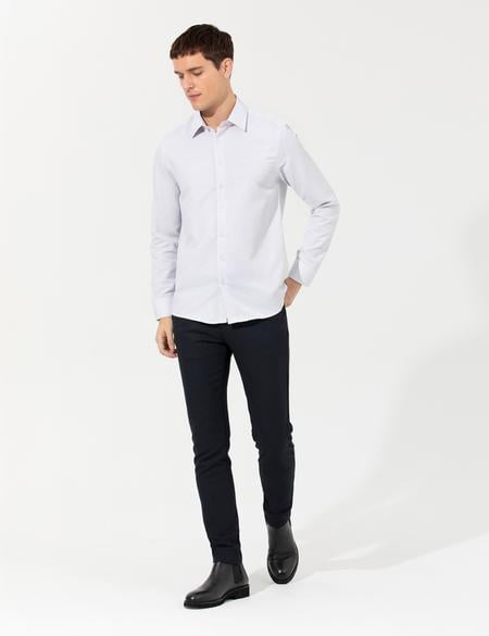 Lacivert Slim Fit Kanvas Pantolon - 50259761194