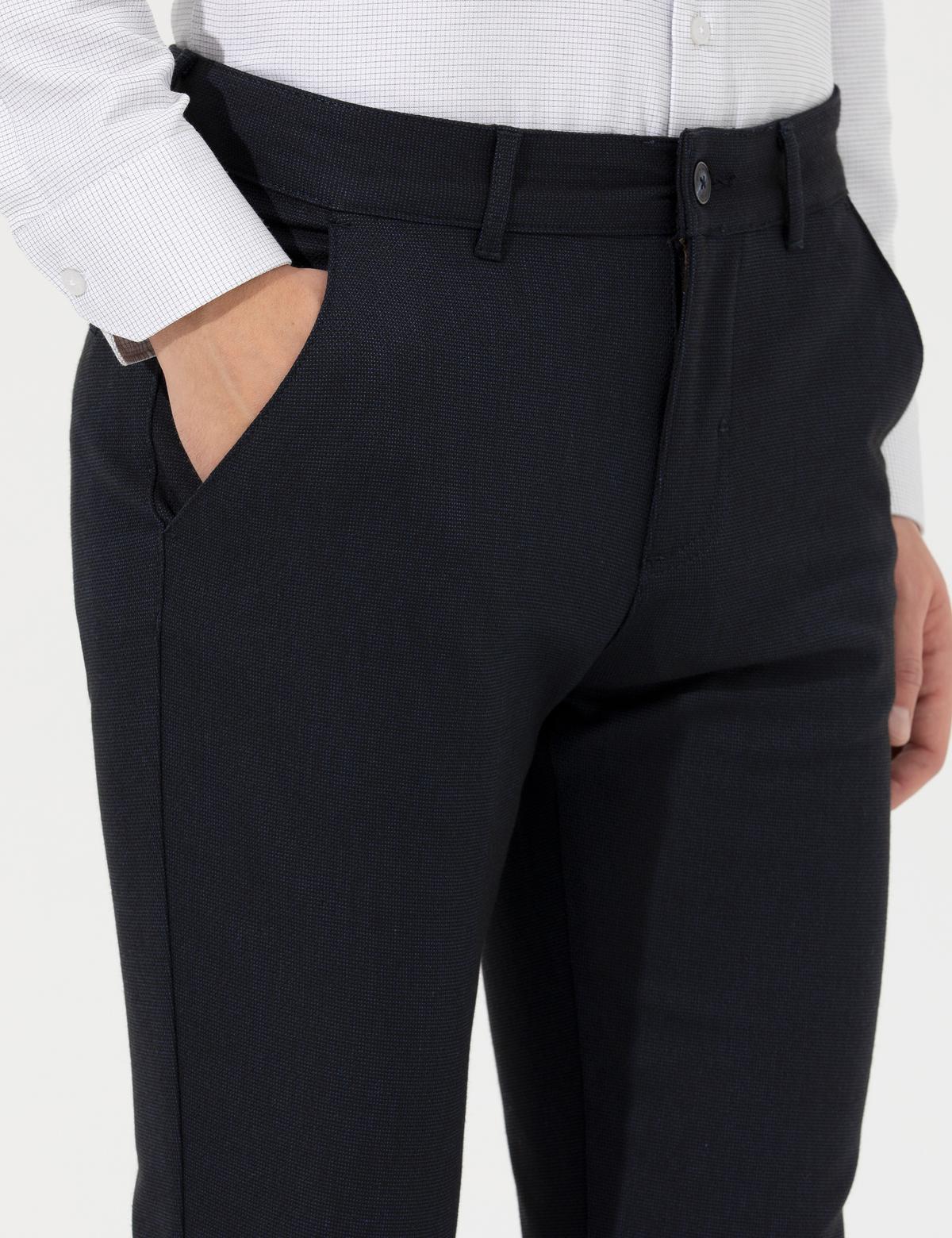 Lacivert Slim Fit Kanvas Pantolon - 50259761194