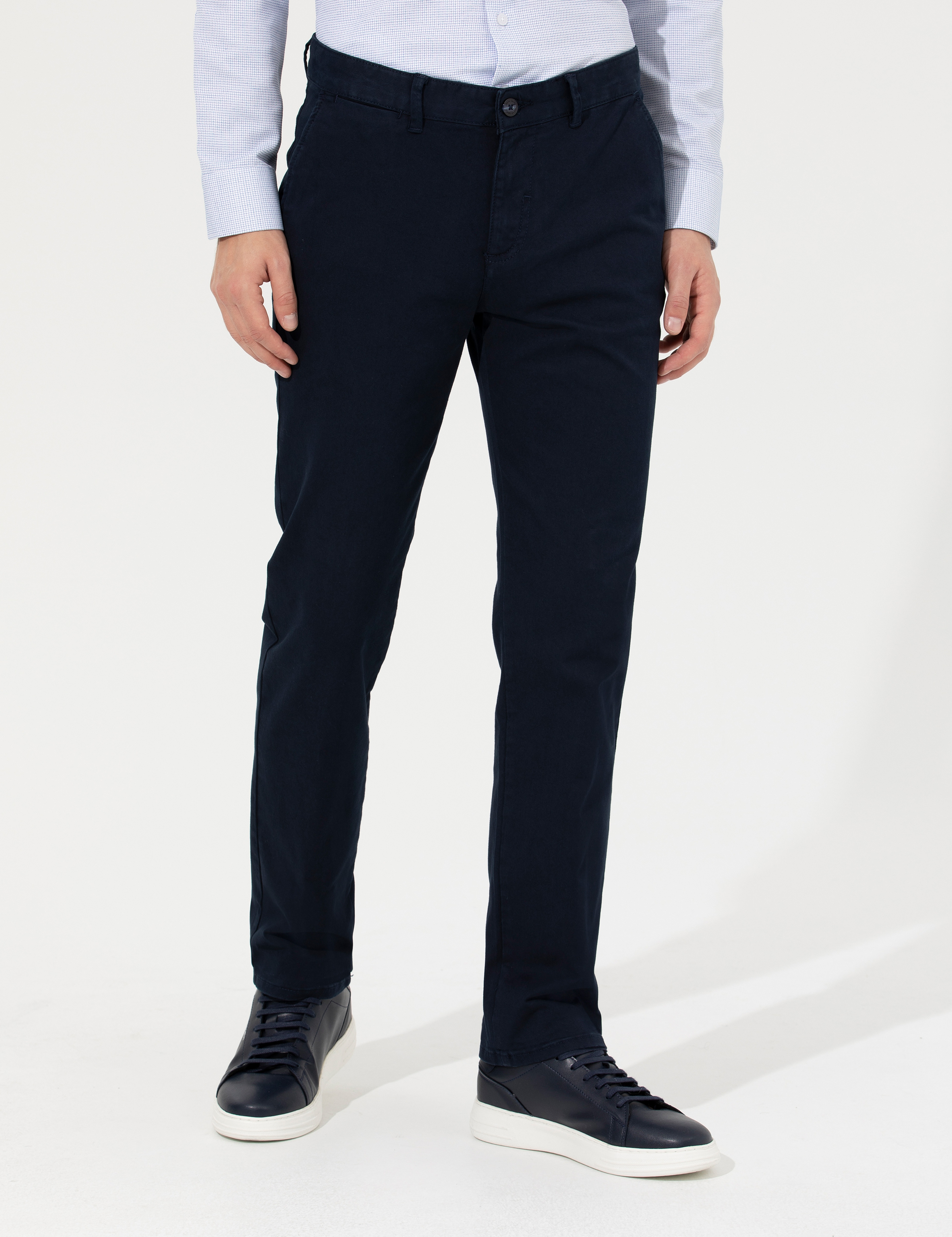 Lacivert Regular Fit Kanvas Pantolon - Image 2