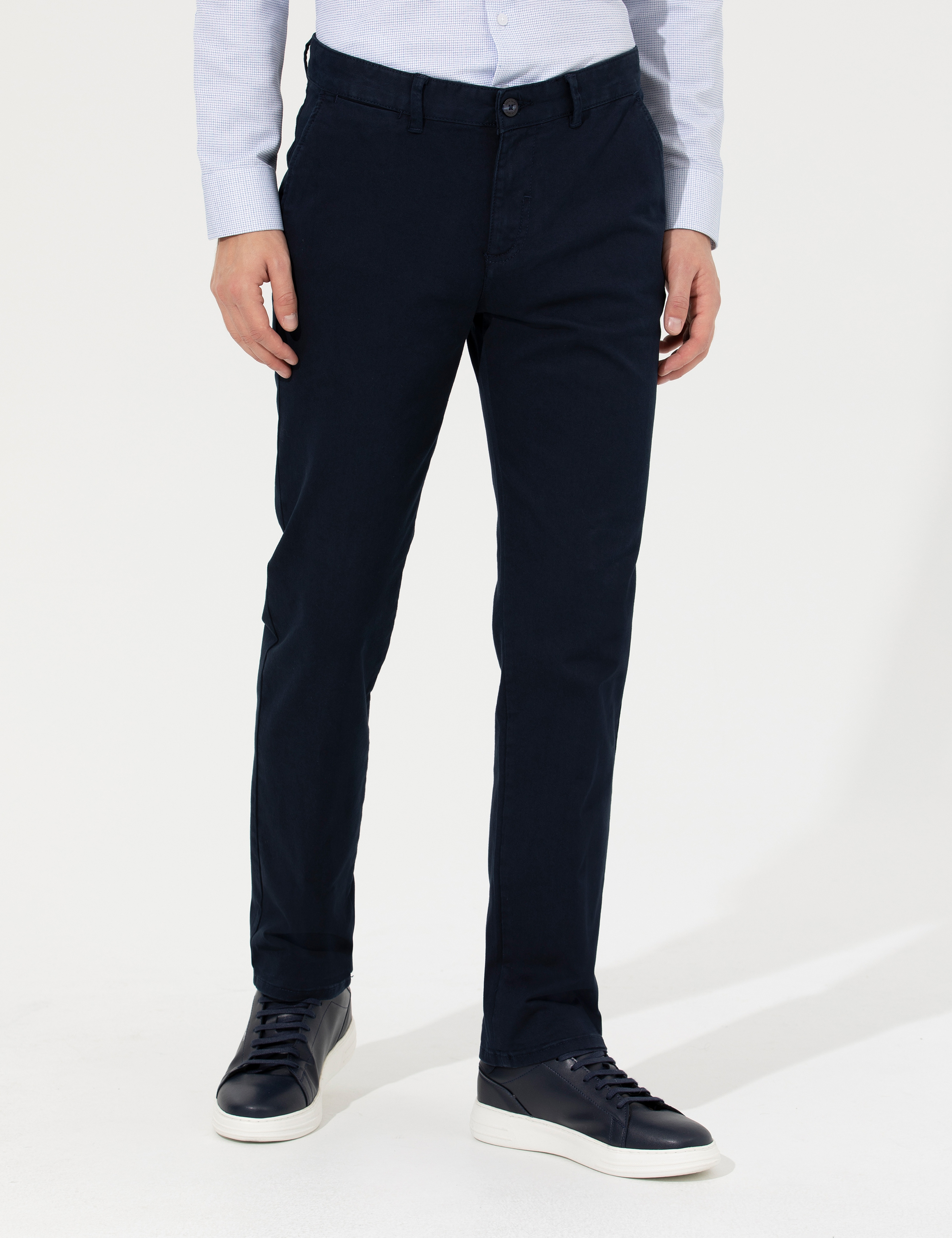 Lacivert Regular Fit Kanvas Pantolon