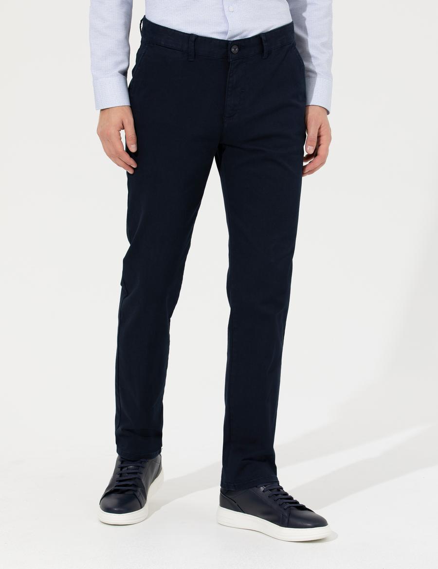 Lacivert Regular Fit Kanvas Pantolon