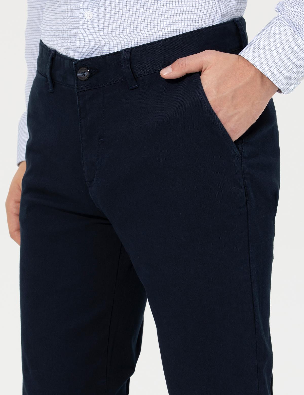 Lacivert Regular Fit Kanvas Pantolon - 50259782110