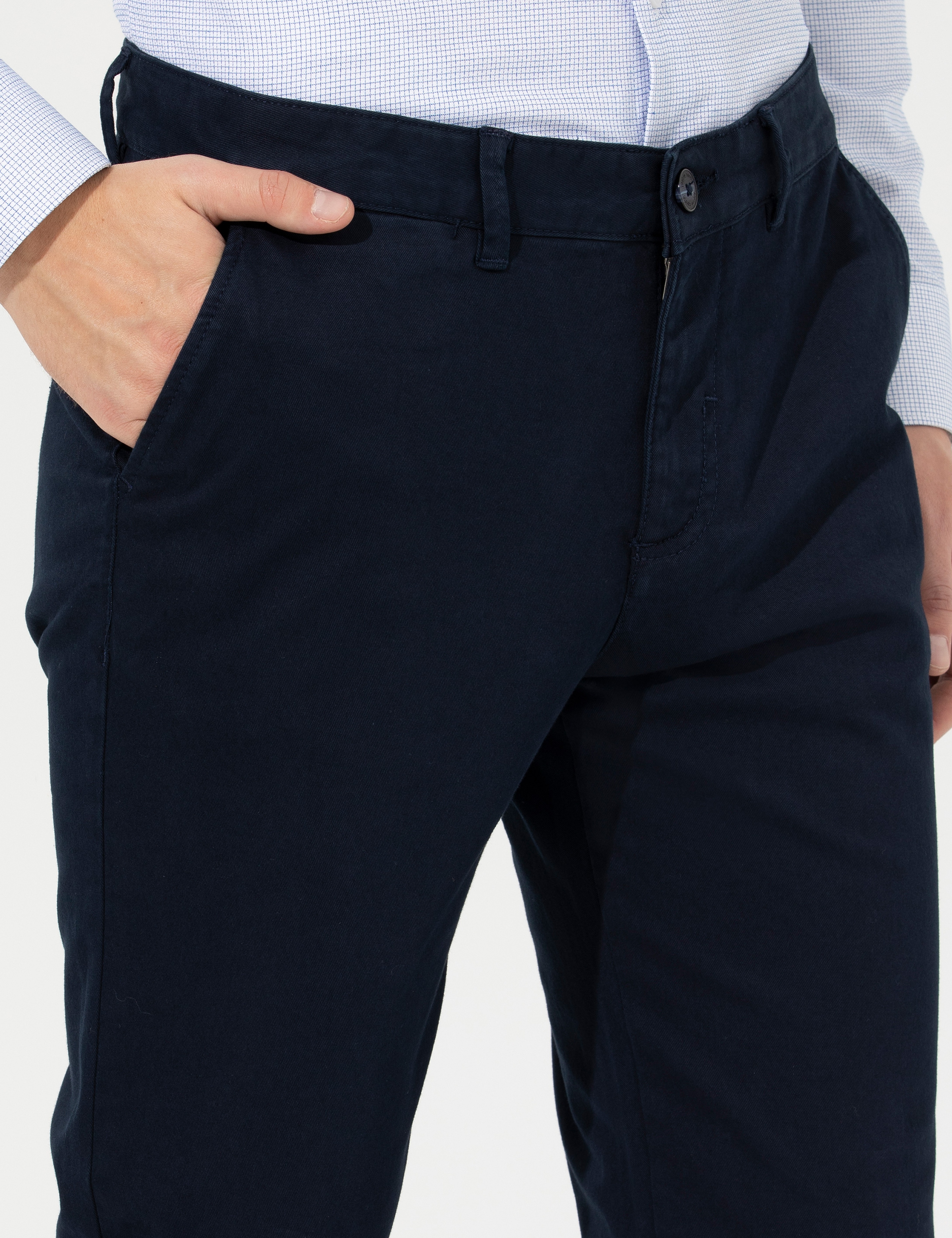 Lacivert Regular Fit Kanvas Pantolon - Image 5