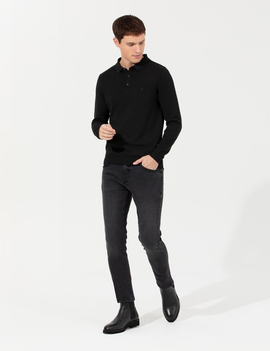 Antrasit Slim Fit Jean Pantolon
