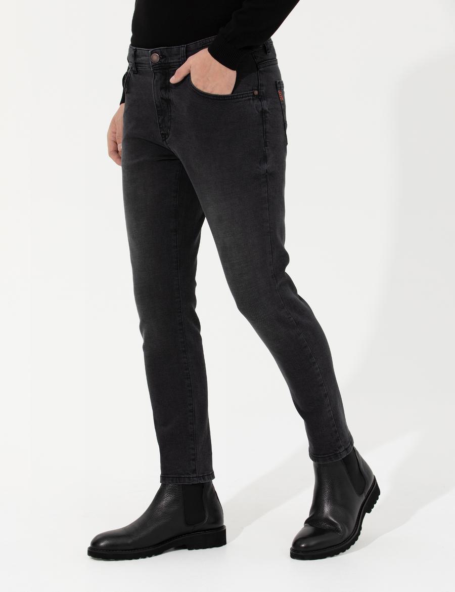 Antrasit Slim Fit Jean Pantolon