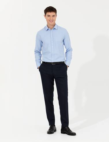 Koyu Mavi Slim Fit Oxford Gömlek
