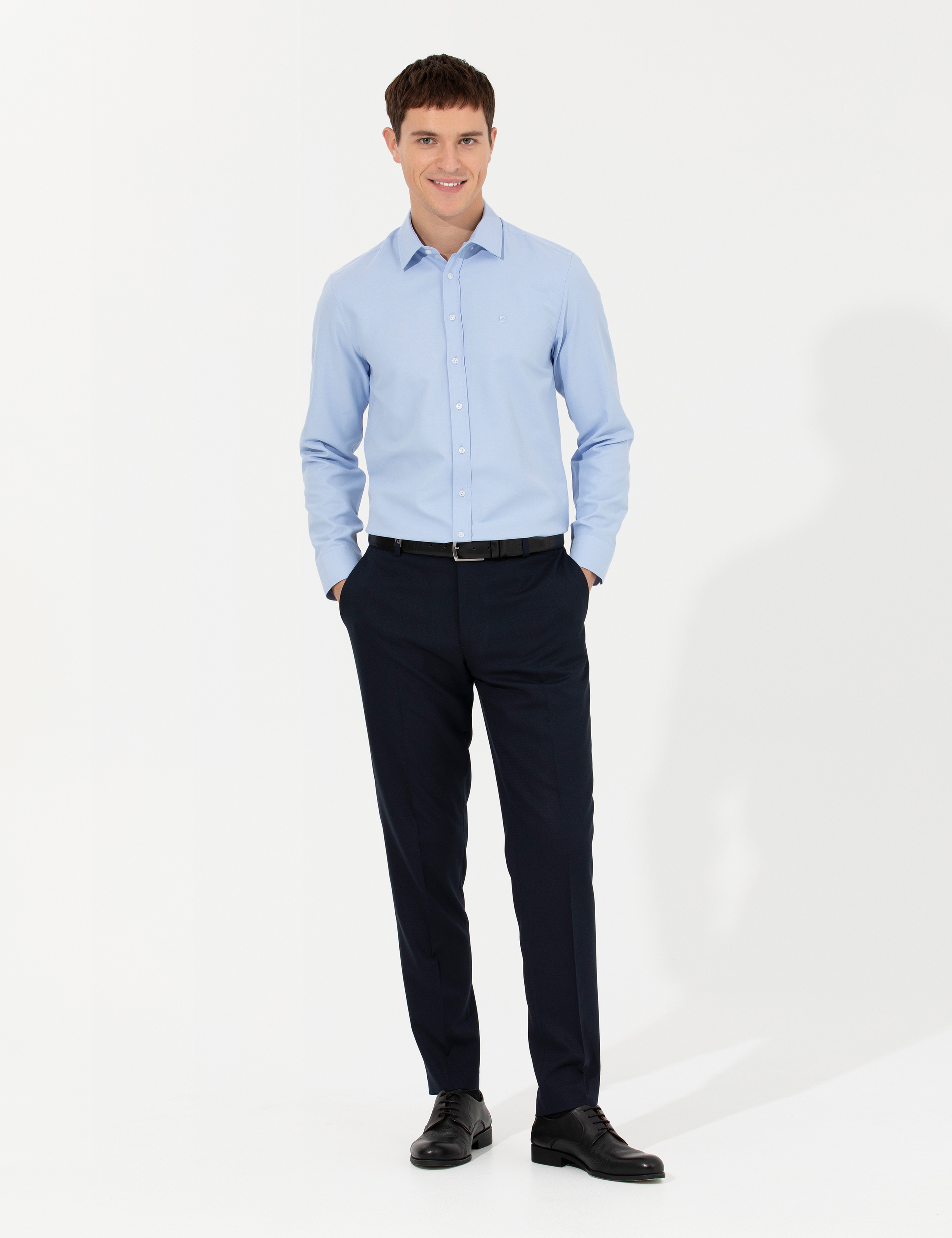 Koyu Mavi Slim Fit Oxford Gömlek