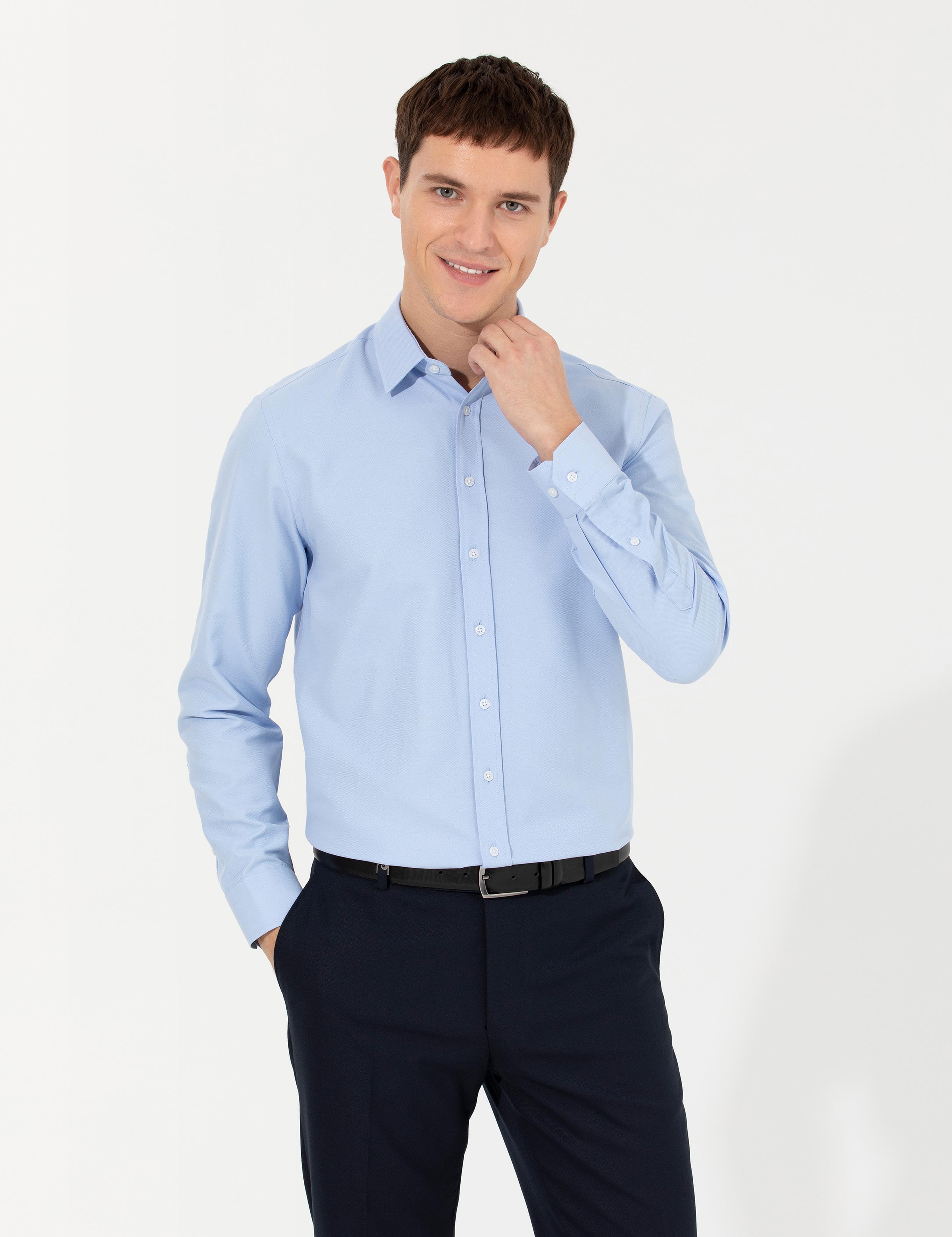 Koyu Mavi Slim Fit Oxford Gömlek