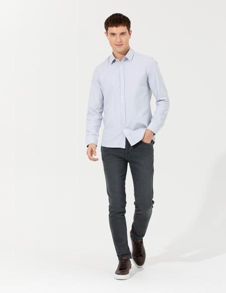 Gri Slim Fit Oxford Gömlek - 50260068042