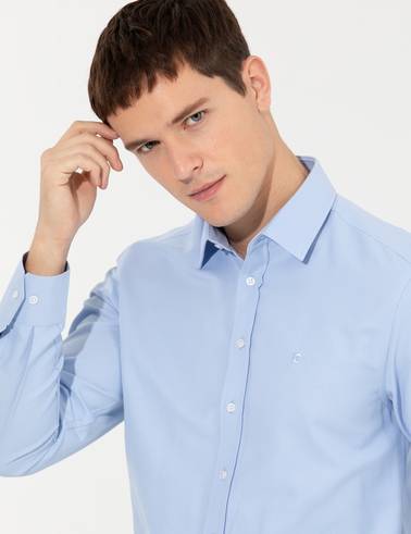 Koyu Mavi Slim Fit Oxford Gömlek