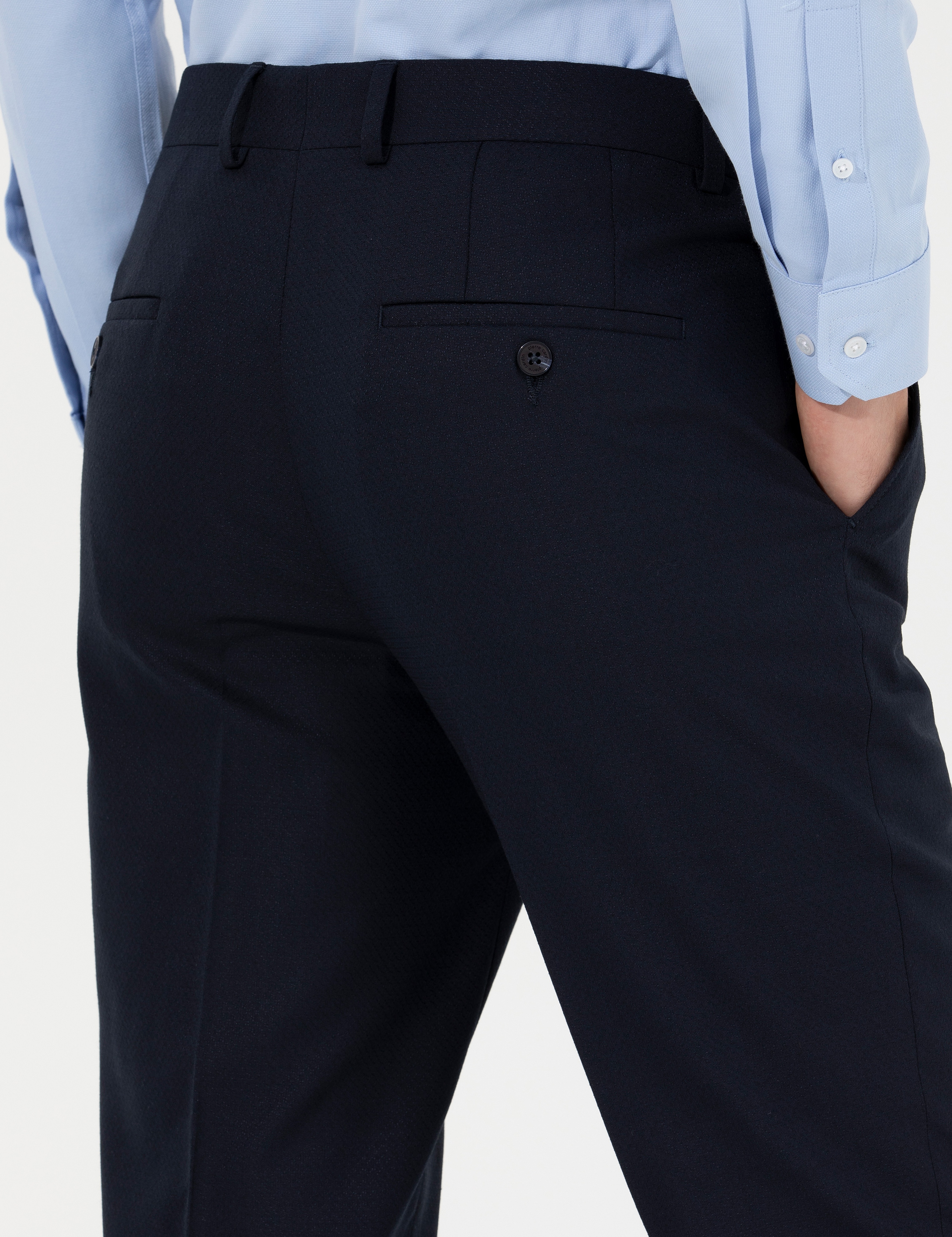 Lacivert Ex. Slim Fit Kumaş Pantolon - Image 7