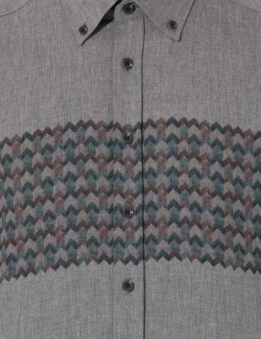 Açık Gri Slim Fit Uzun Kollu Gömlek