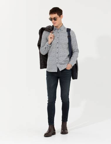 Mavi Slim Fit Uzun Kollu Gömlek