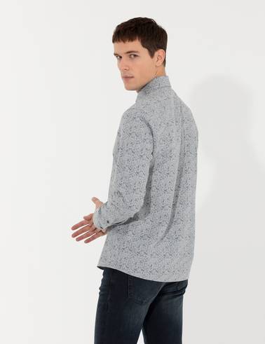 Mavi Slim Fit Uzun Kollu Gömlek