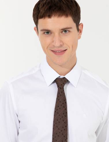 Beyaz Slim Fit Uzun Kollu Klasik Gömlek