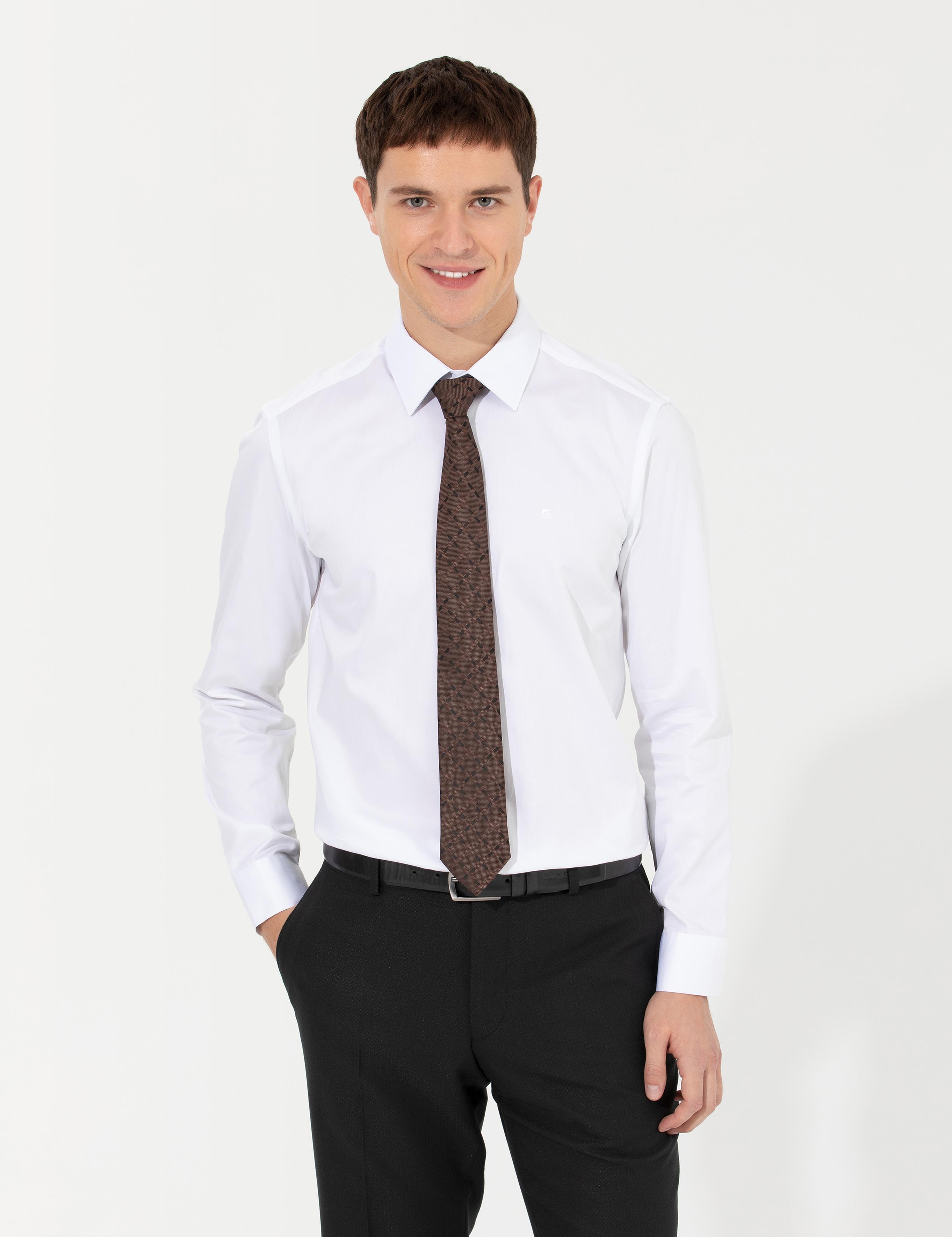 Beyaz Slim Fit Uzun Kollu Klasik Gömlek