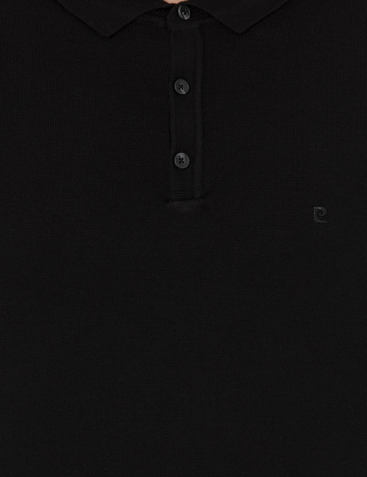 Siyah Slim Fit Polo Yaka Basic Triko Kazak - 50257252020