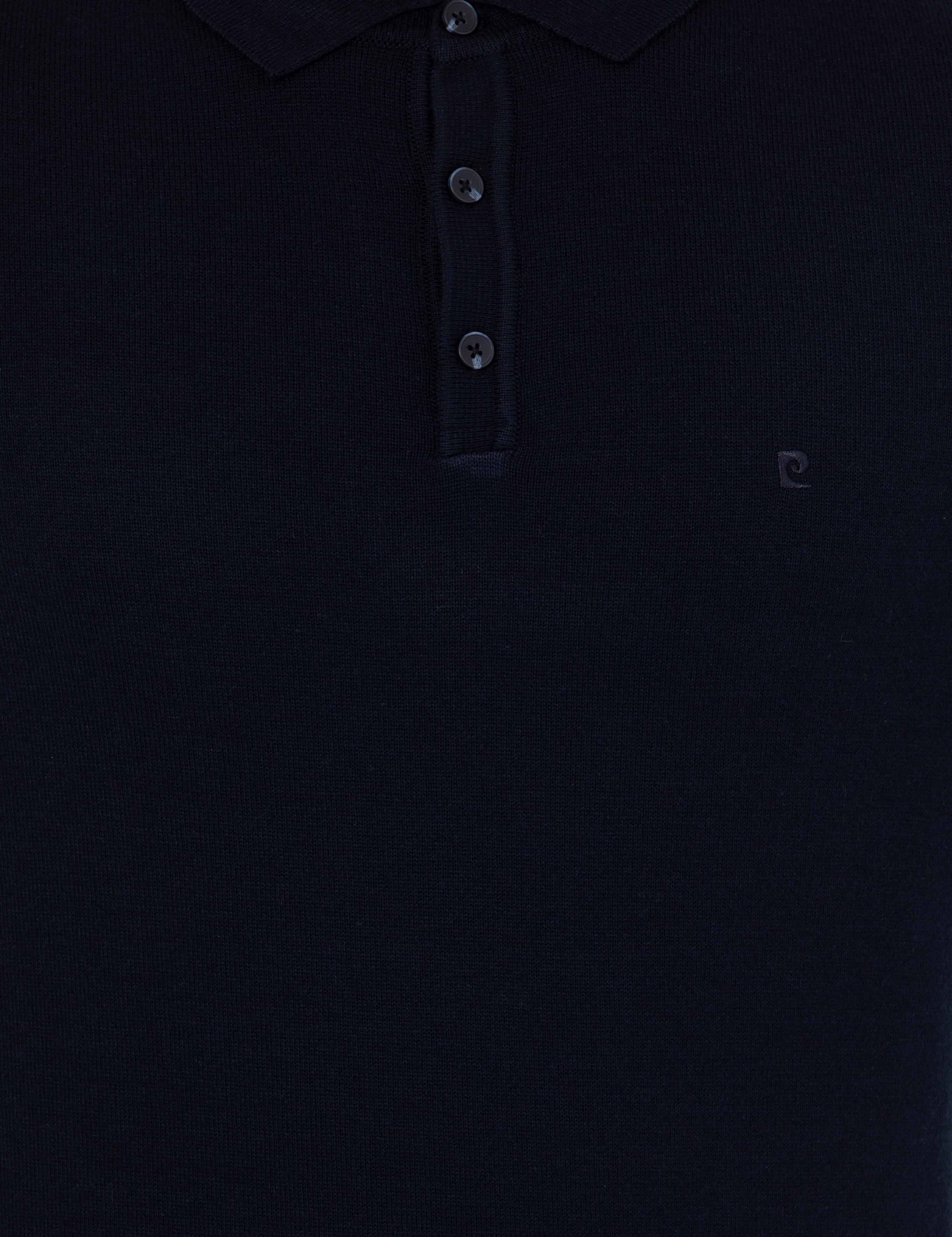 Lacivert Slim Fit Polo Yaka Basic Triko Kazak