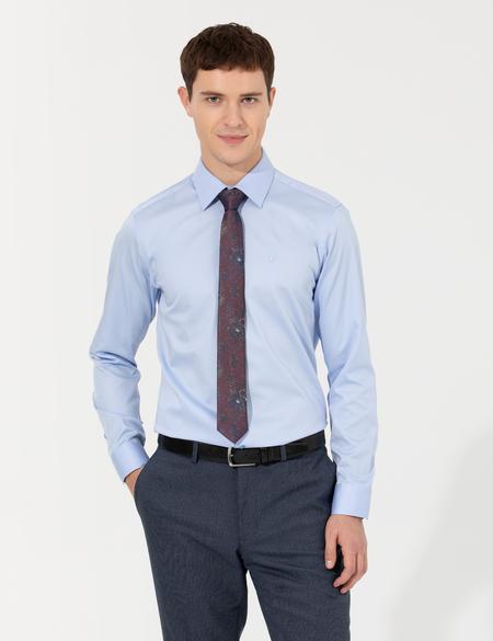 Koyu Mavi Slim Fit Uzun Kollu Klasik Gömlek - 50251166029
