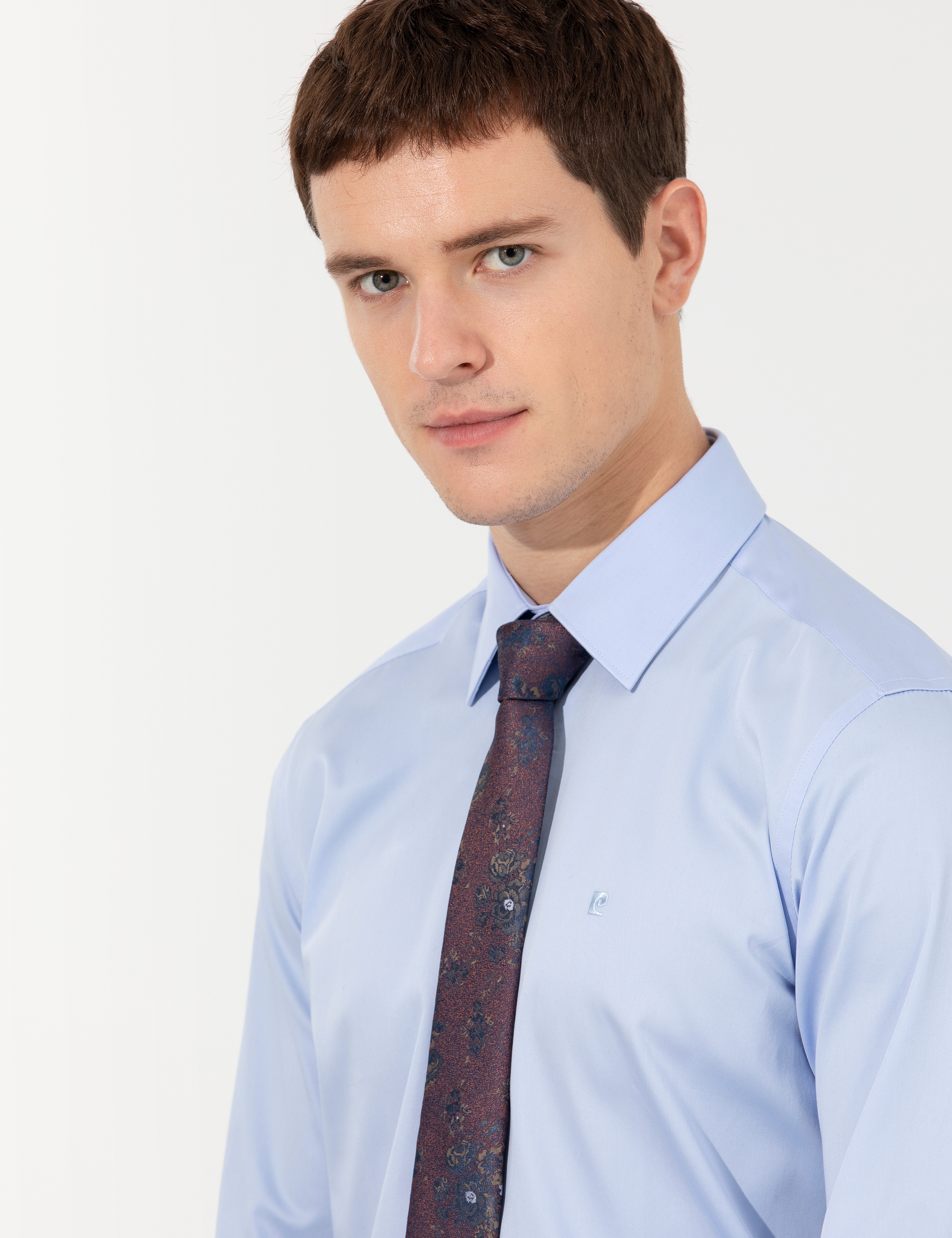 Koyu Mavi Slim Fit Uzun Kollu Klasik Gömlek