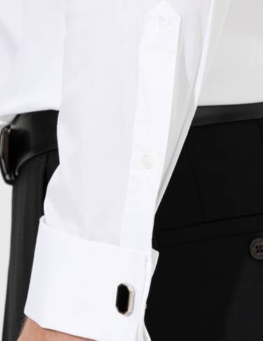 Beyaz Ex. Slim Fit Smokin Gömlek