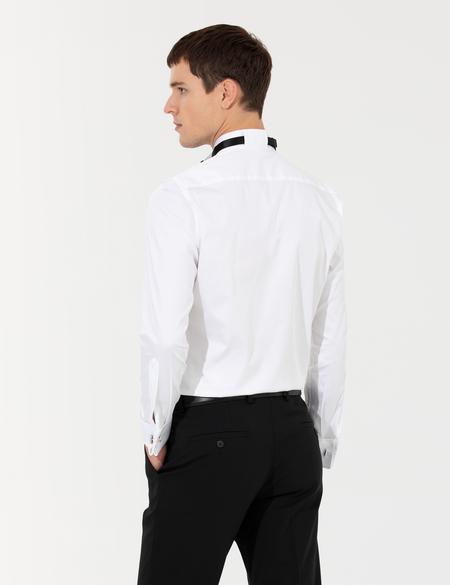 Beyaz Ex. Slim Fit Smokin Gömlek - 50258977007