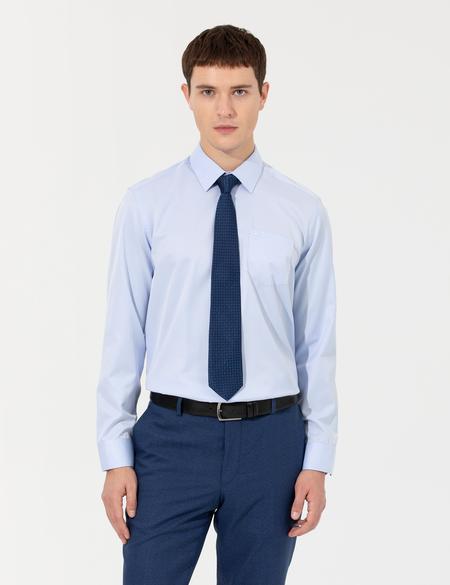Açık Mavi Regular Fit Uzun Kollu Basic Gömlek - 50251186024