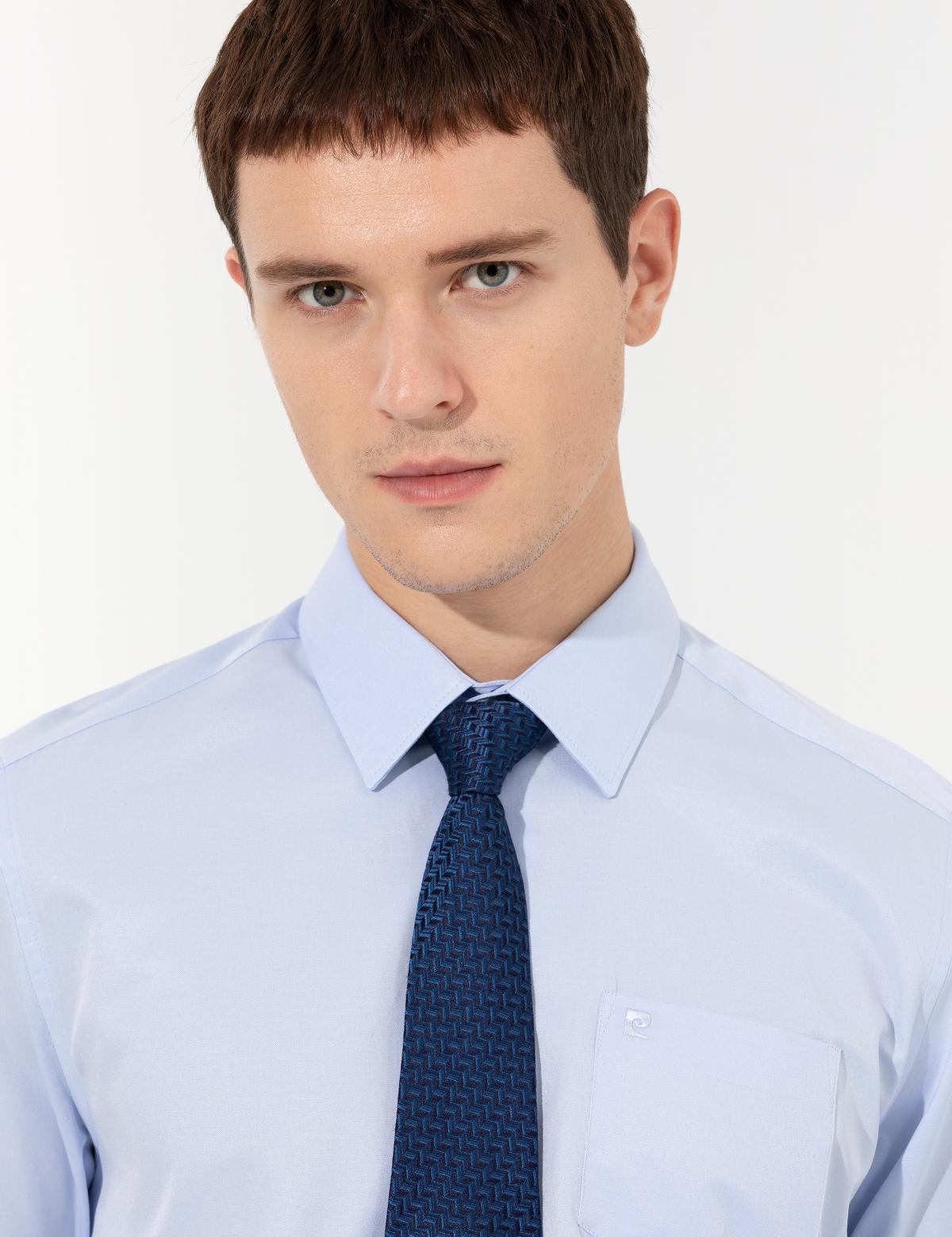 Açık Mavi Regular Fit Uzun Kollu Basic Gömlek - 50251186024