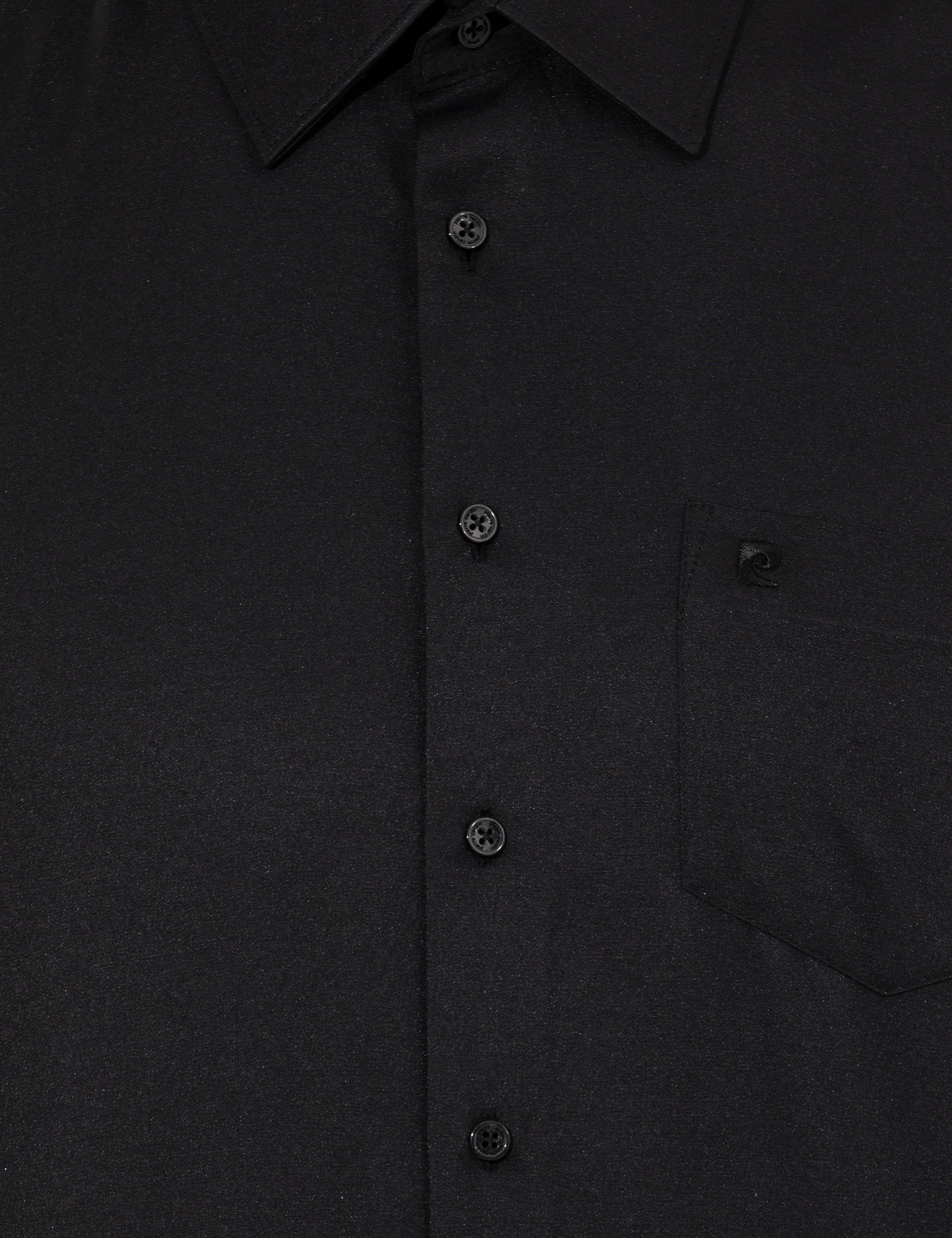 Siyah Regular Fit Uzun Kollu Basic Gömlek - Image 6