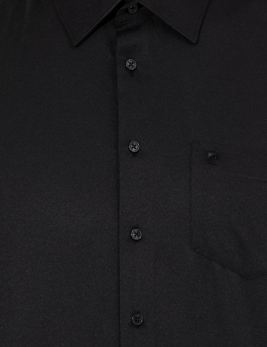 Siyah Regular Fit Uzun Kollu Basic Gömlek