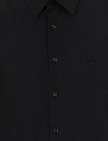 Siyah Slim Fit Uzun Kollu Klasik Gömlek