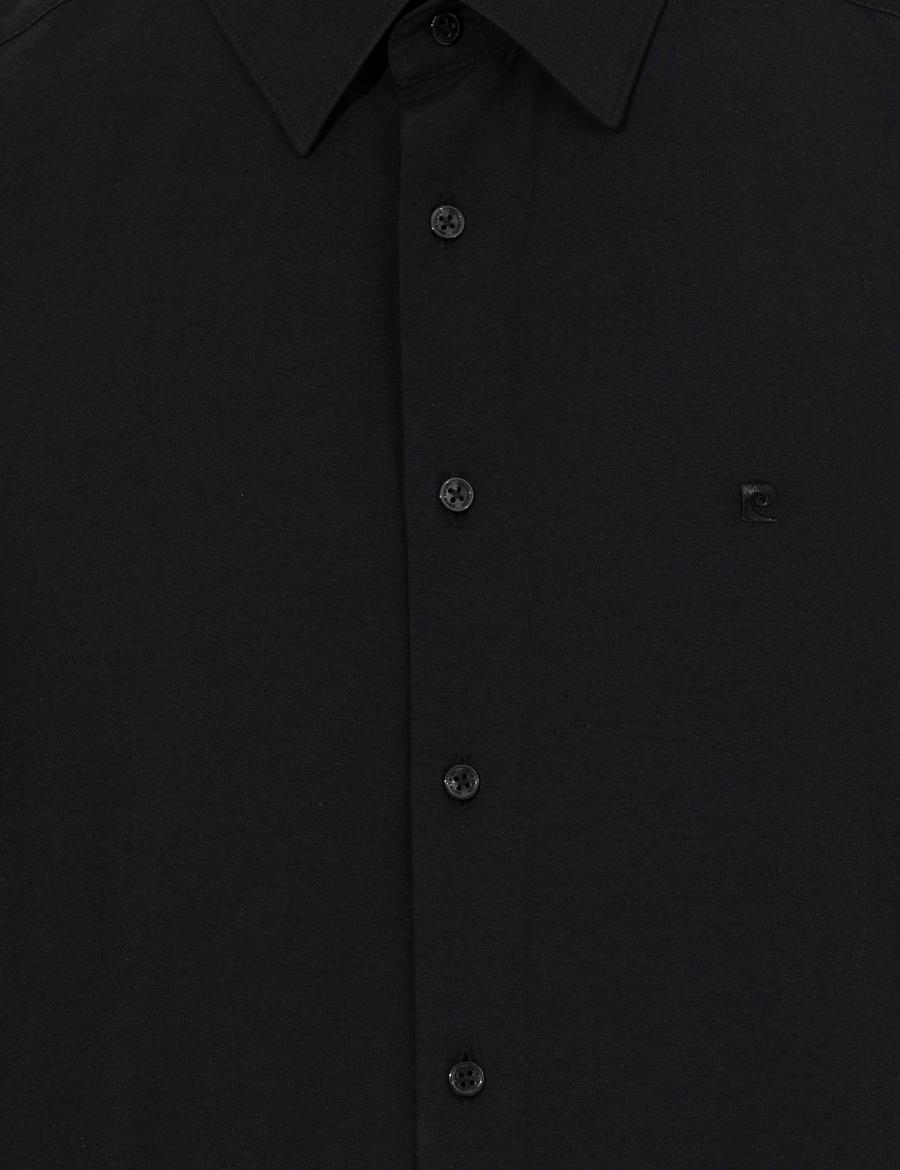 Siyah Slim Fit Uzun Kollu Klasik Gömlek