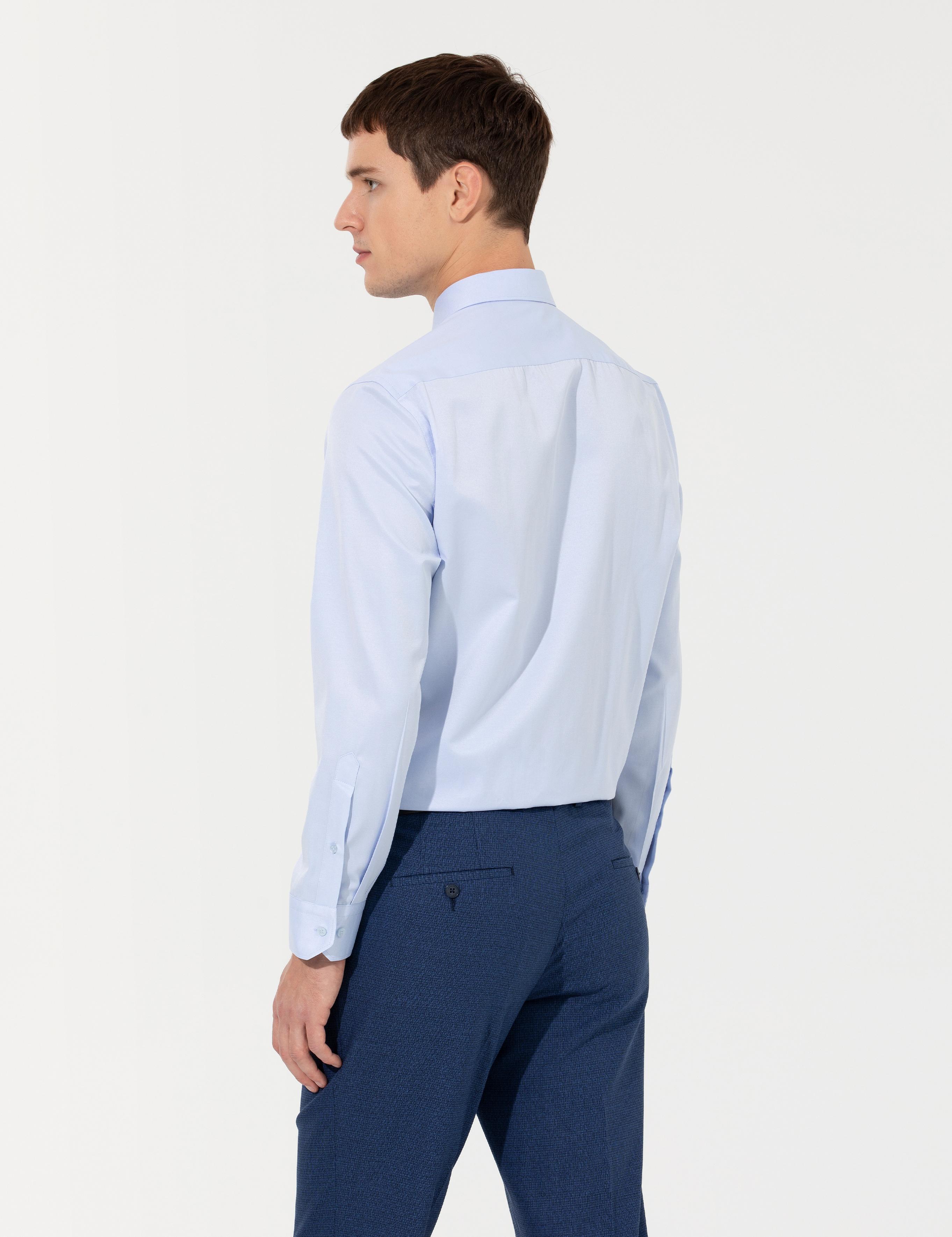 Açık Mavi Regular Fit Uzun Kollu Basic Gömlek
