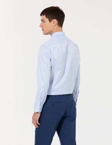 Açık Mavi Regular Fit Uzun Kollu Basic Gömlek