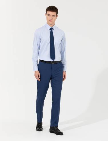 Açık Mavi Regular Fit Uzun Kollu Basic Gömlek