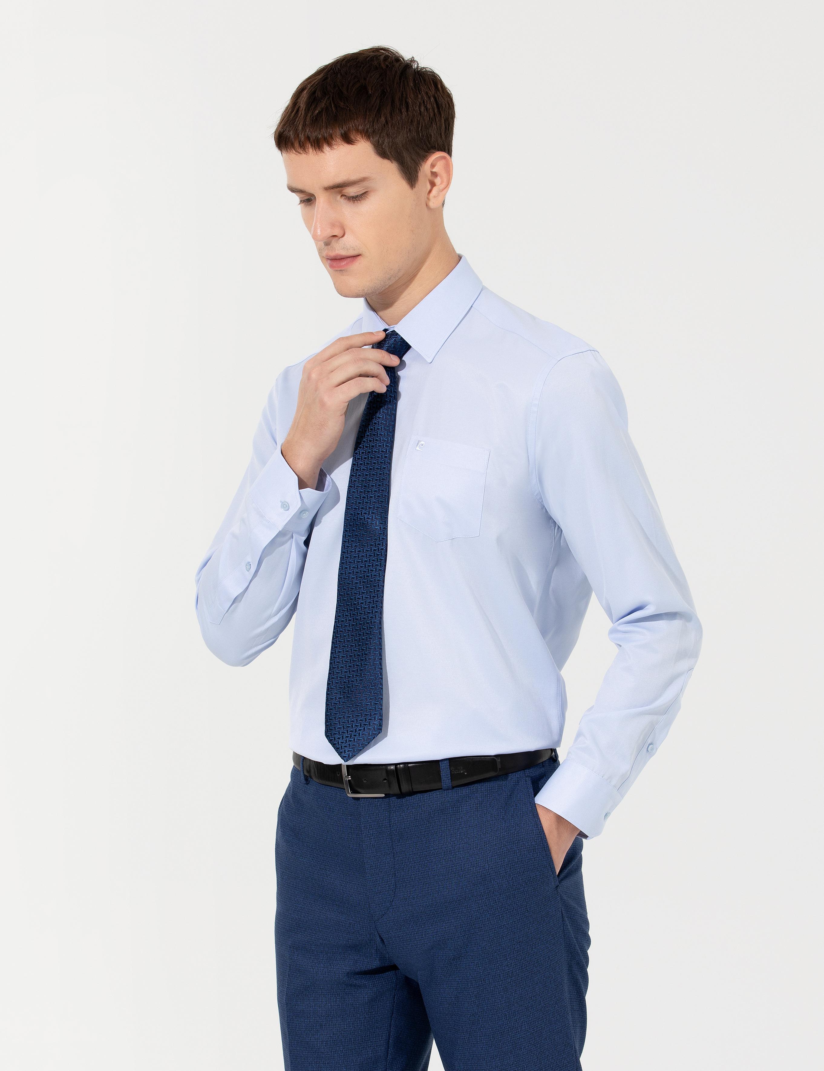 Açık Mavi Regular Fit Uzun Kollu Basic Gömlek