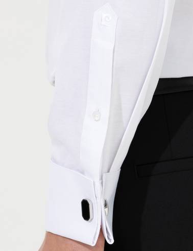 Beyaz Slim Fit Smokin Gömlek